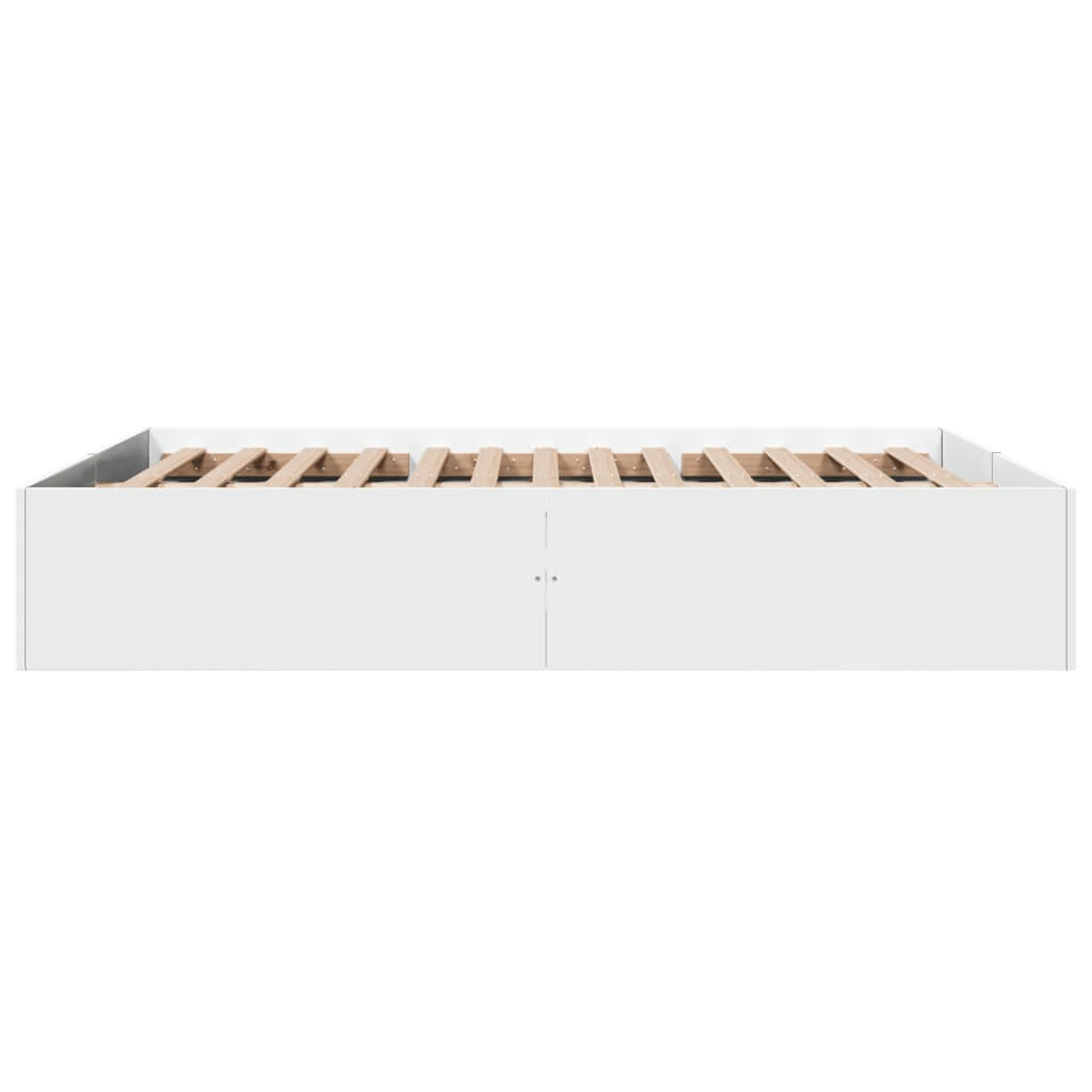 Sengeramme hvit 160x200 cm konstruert tre