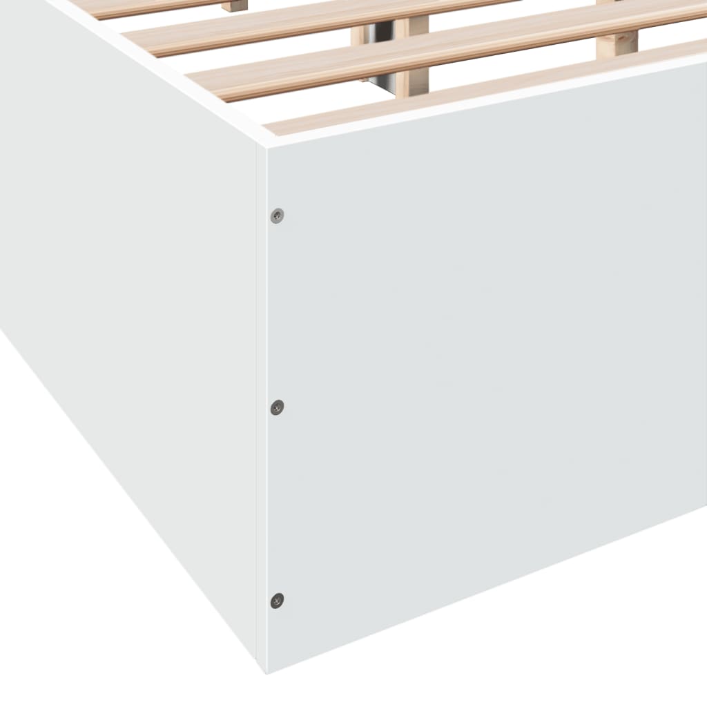 Sengeramme hvit 160x200 cm konstruert tre