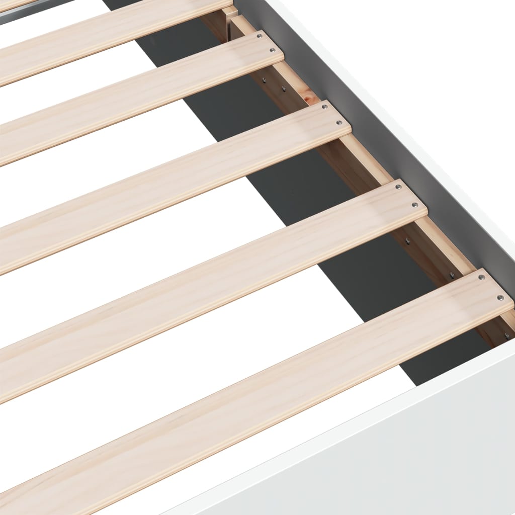 Sengeramme hvit 150x200 cm konstruert tre
