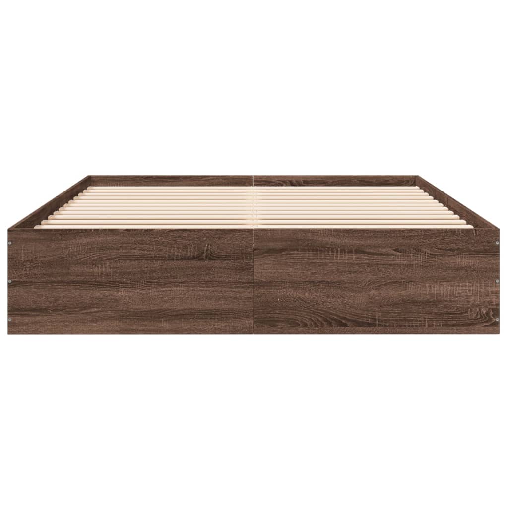 Sengeramme brun eik 150x200 cm konstruert tre