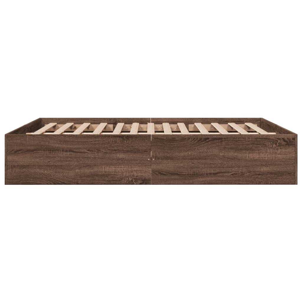 Sengeramme brun eik 150x200 cm konstruert tre