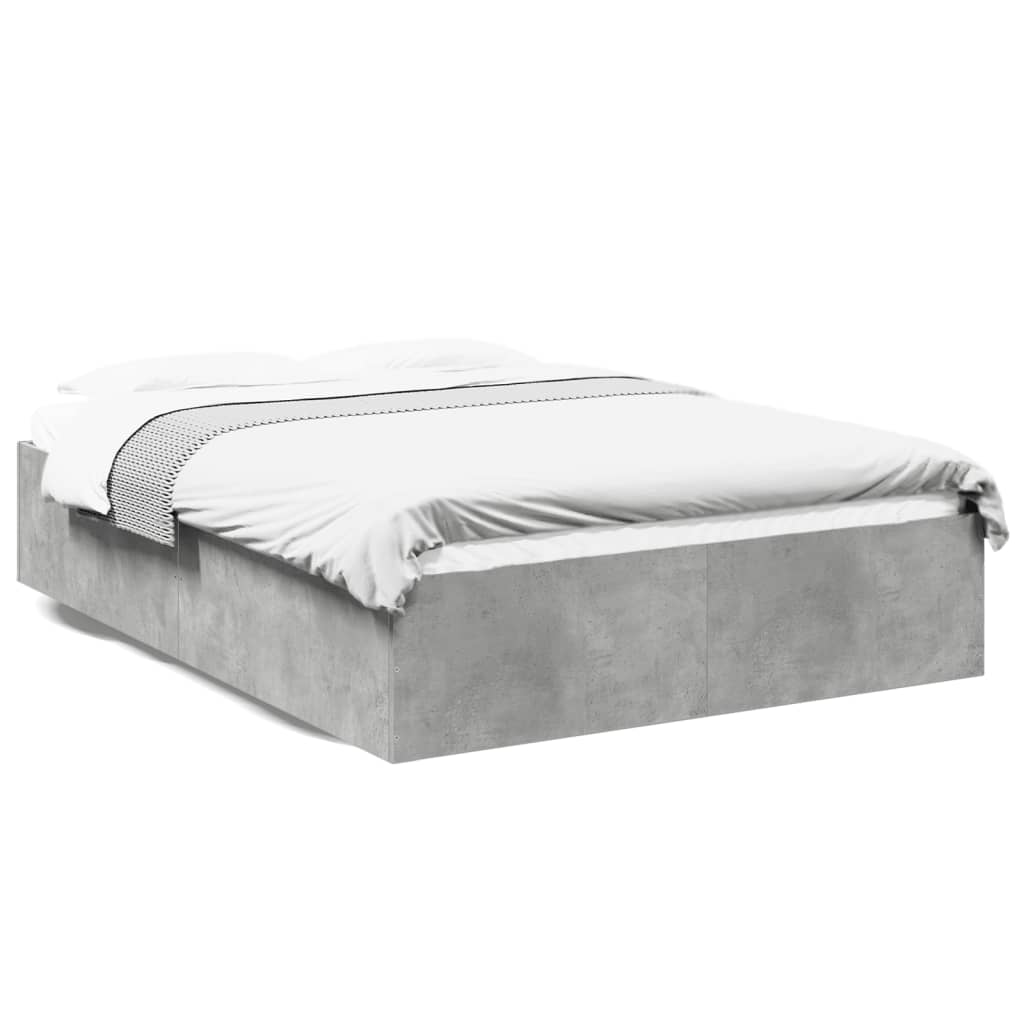 Sengeramme betonggrå 135x190 cm konstruert tre