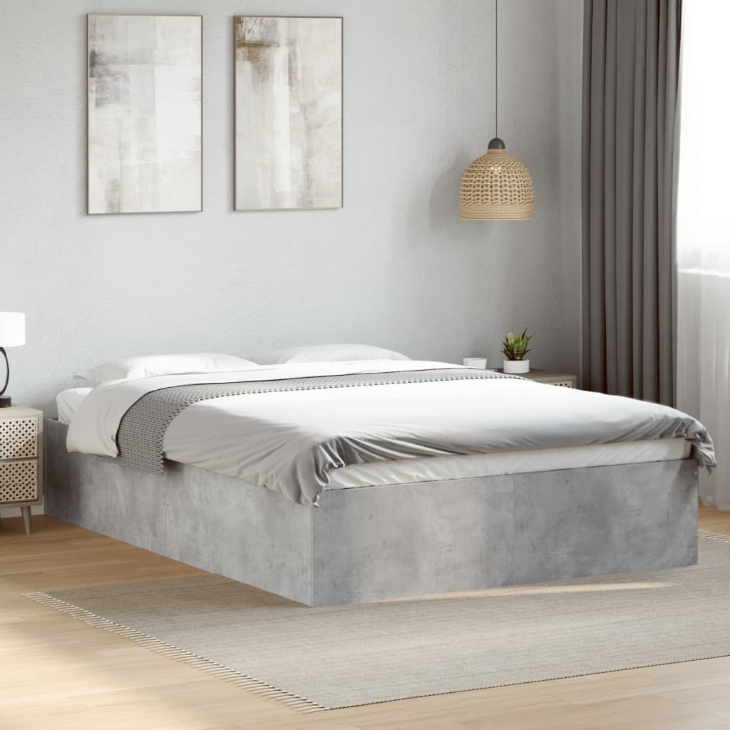Sengeramme betonggrå 135x190 cm konstruert tre