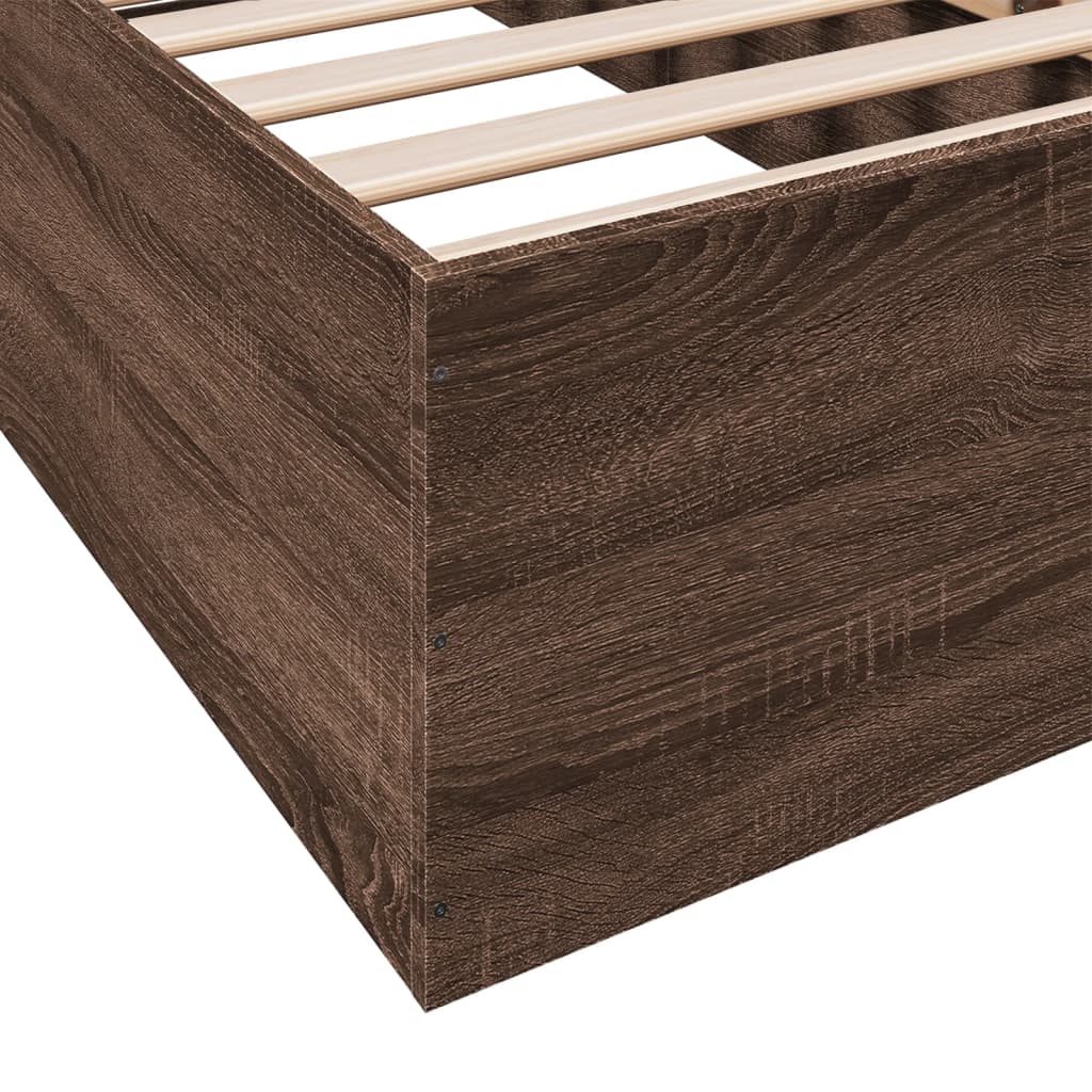 Sengeramme brun eik 100x200 cm konstruert tre