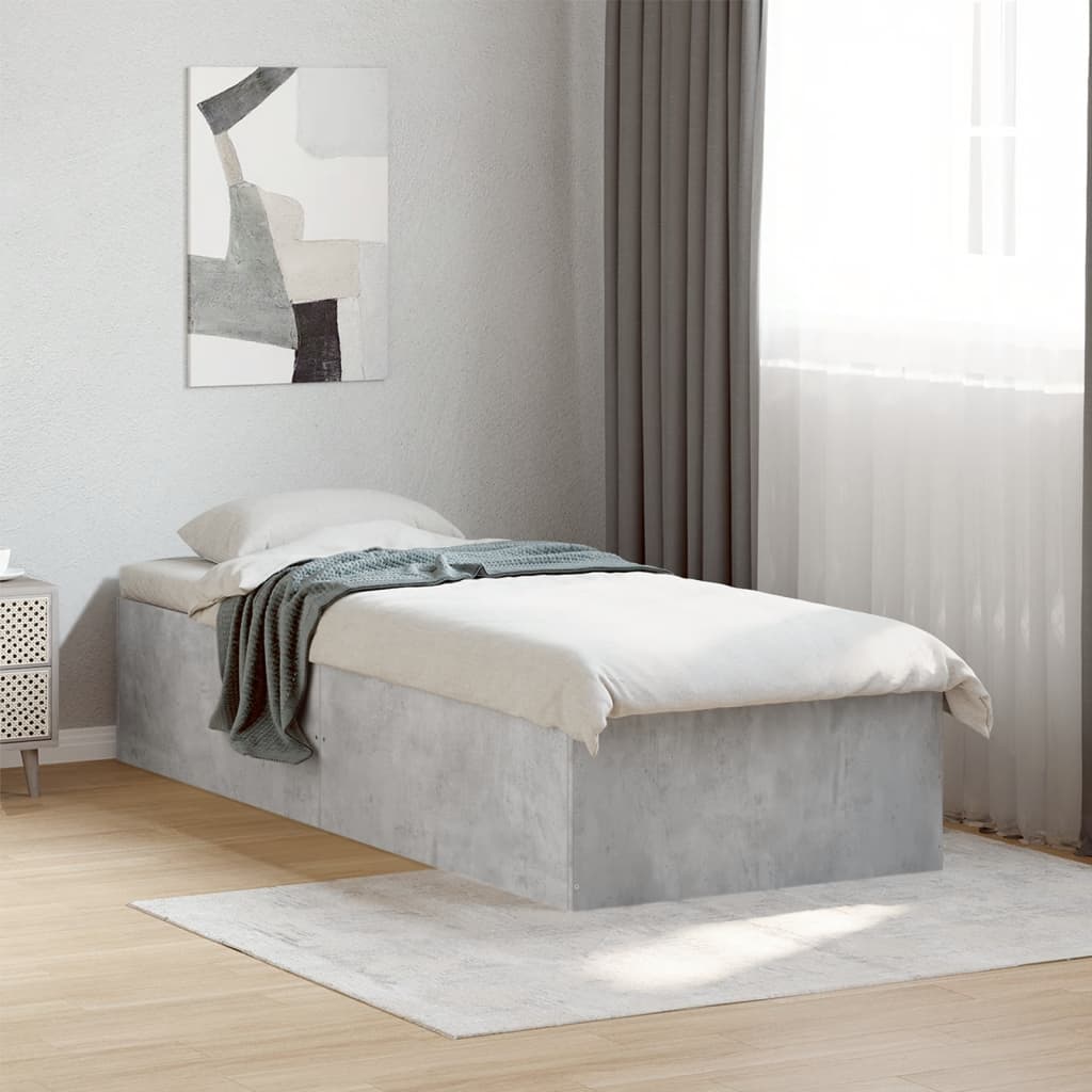 Sengeramme betonggrå 90x200 cm konstruert tre