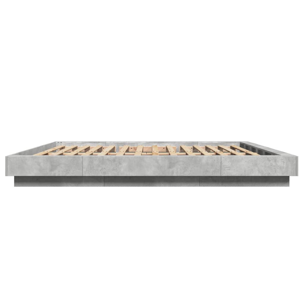 Sengeramme betonggrå 200x200 cm konstruert tre