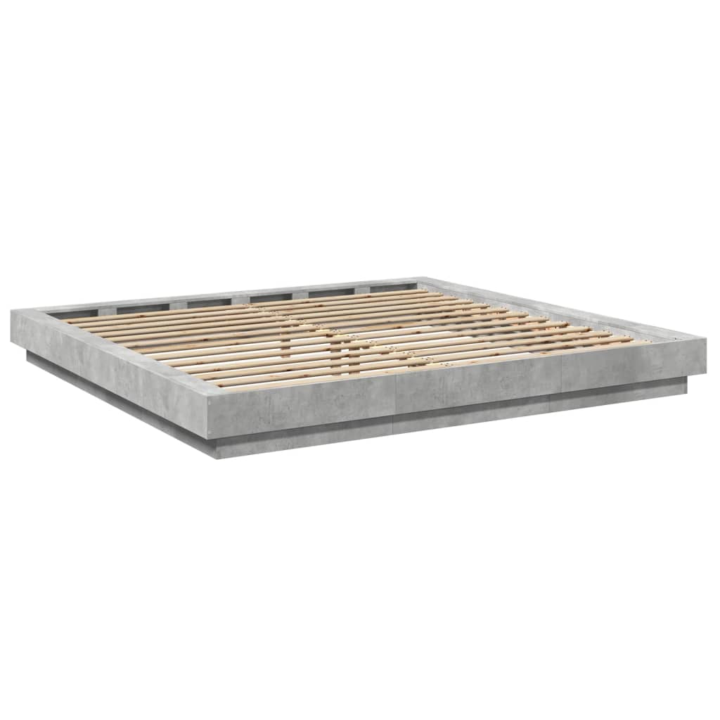 Sengeramme betonggrå 200x200 cm konstruert tre