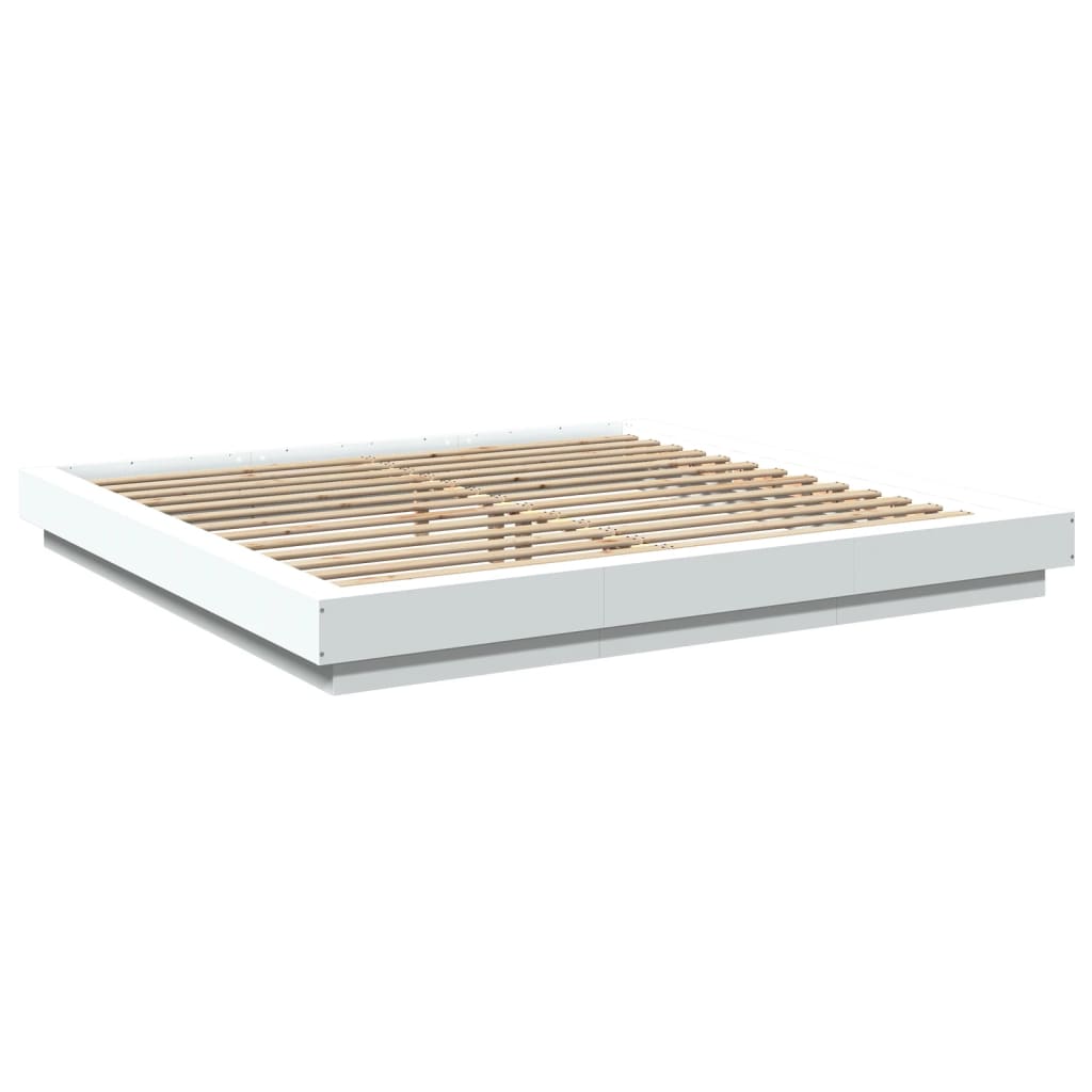 Sengeramme hvit 180x200 cm konstruert tre