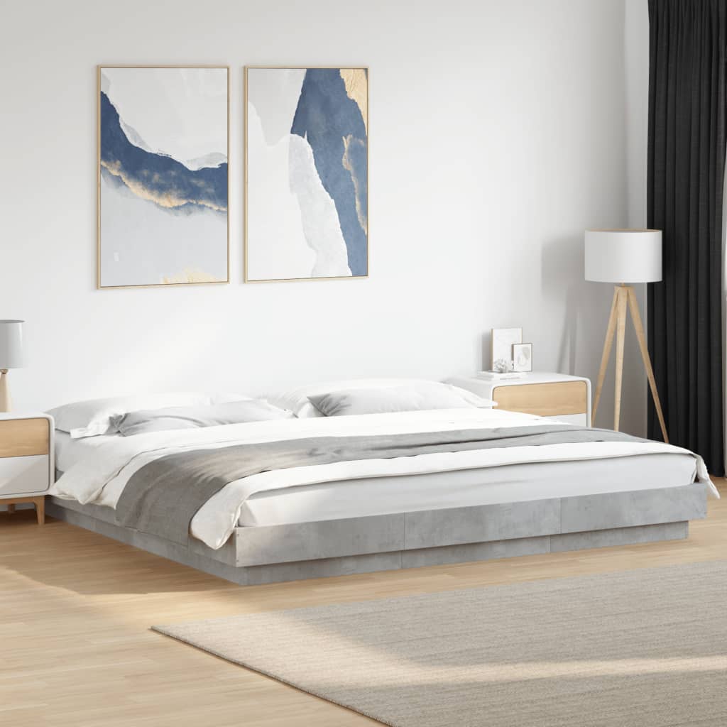 Sengeramme betonggrå 180x200 cm konstruert tre