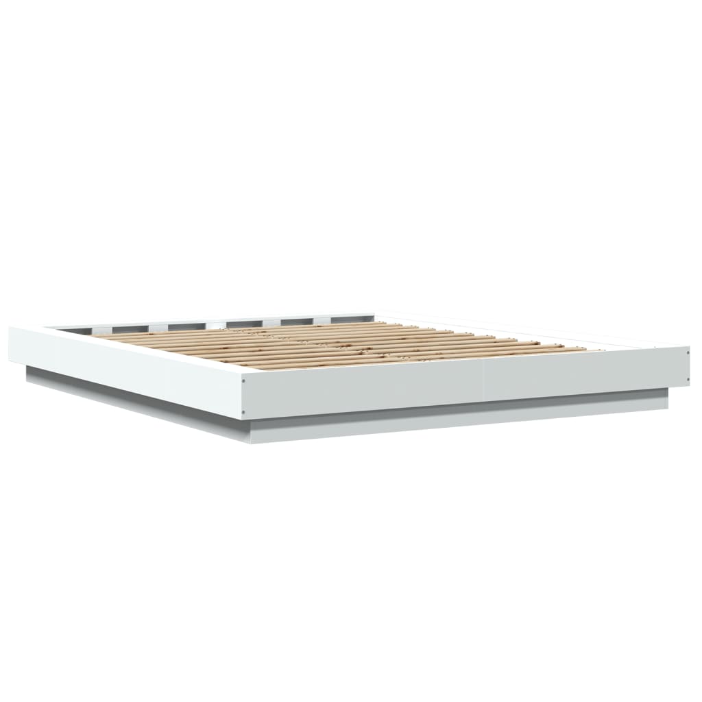 Sengeramme hvit 160x200 cm konstruert tre