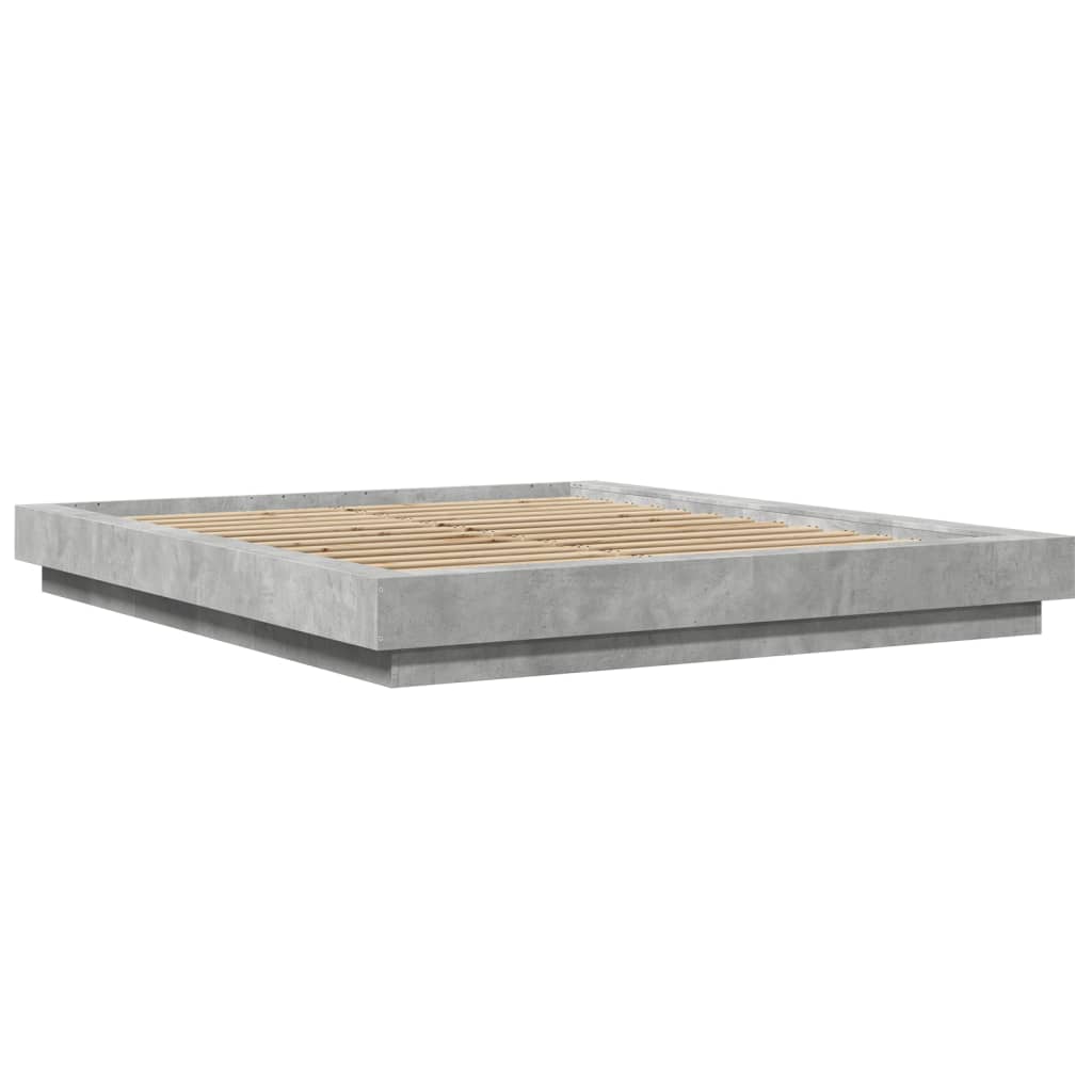 Sengeramme betonggrå 160x200 cm konstruert tre