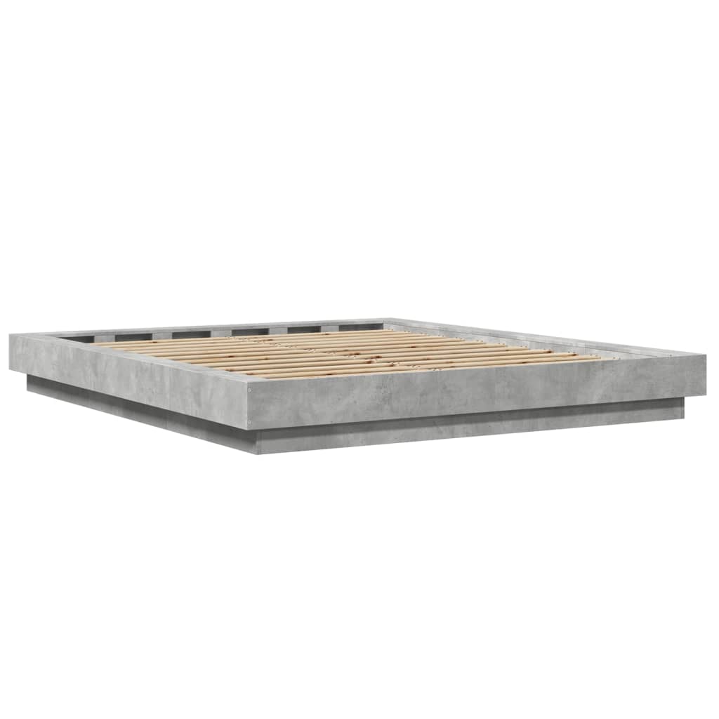 Sengeramme betonggrå 160x200 cm konstruert tre