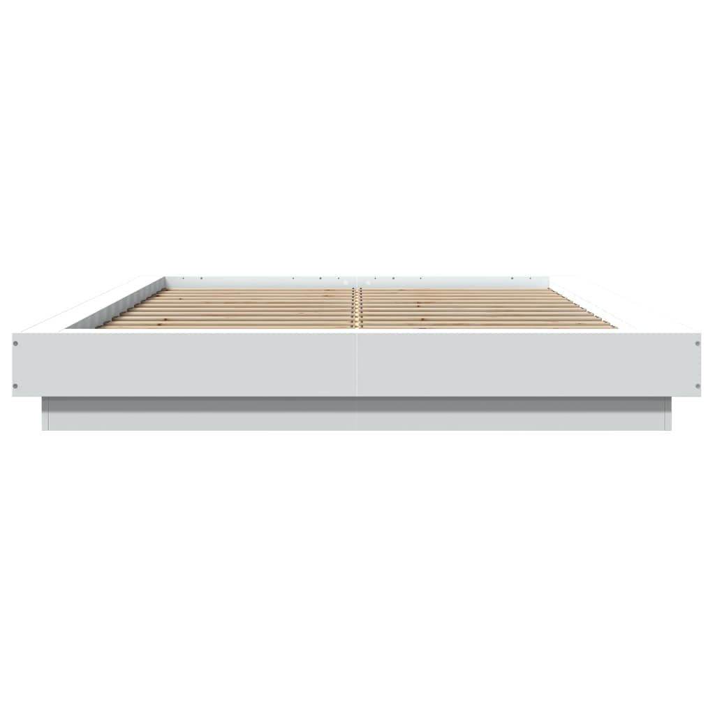 Sengeramme hvit 140x200 cm konstruert tre