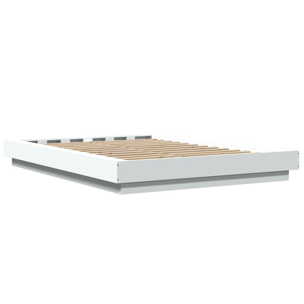Sengeramme hvit 140x200 cm konstruert tre