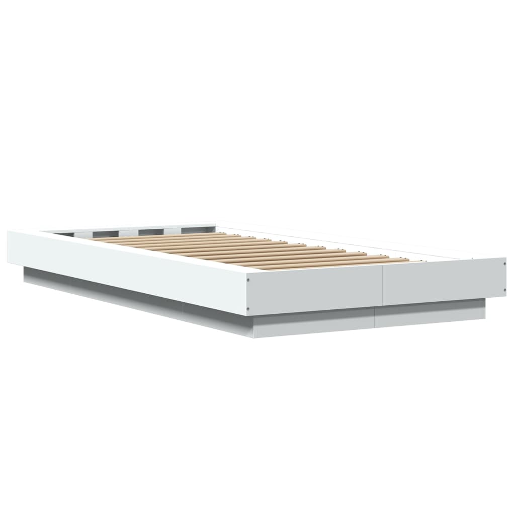 Sengeramme hvit 100x200 cm konstruert tre