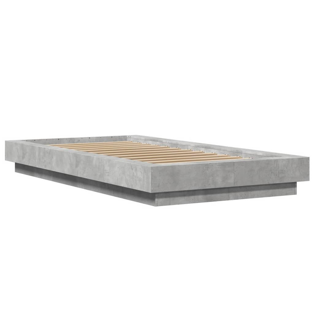 Sengeramme betonggrå 100x200 cm konstruert tre