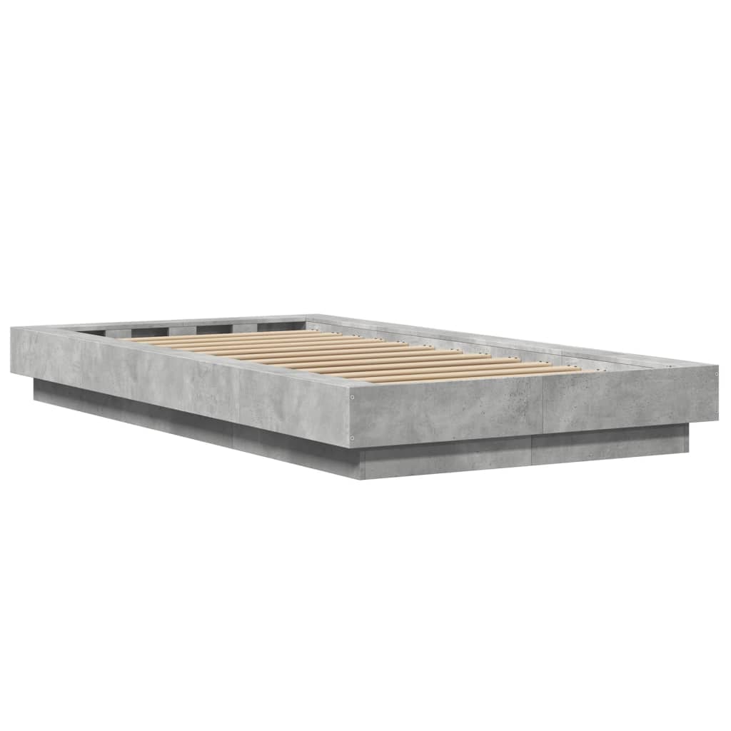 Sengeramme betonggrå 100x200 cm konstruert tre