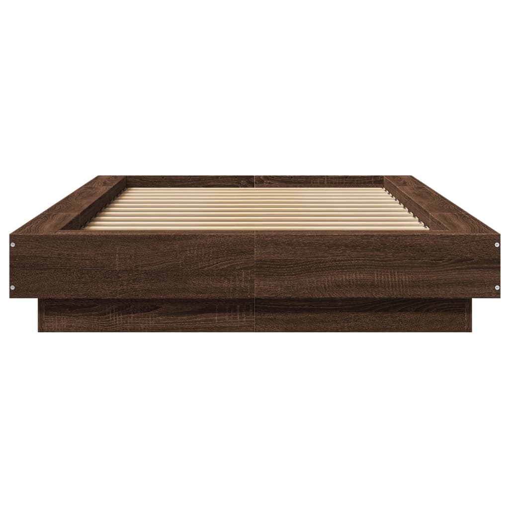 Sengeramme brun eik 100x200 cm konstruert tre
