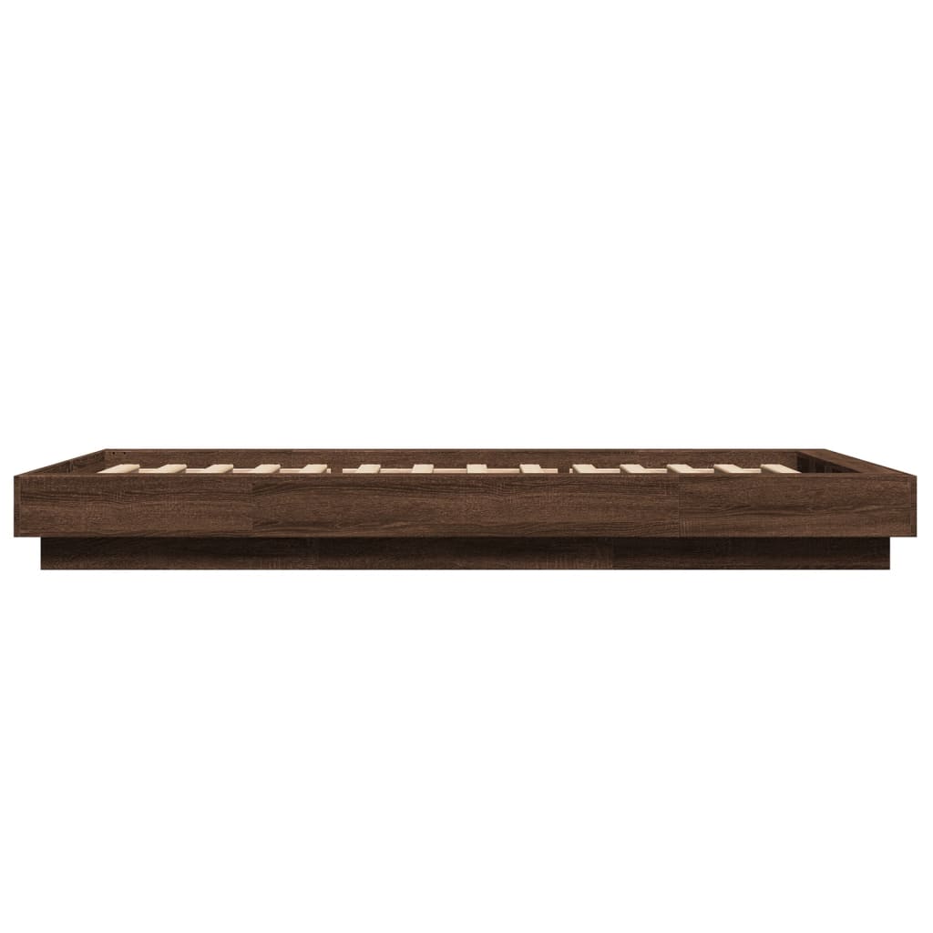 Sengeramme brun eik 100x200 cm konstruert tre
