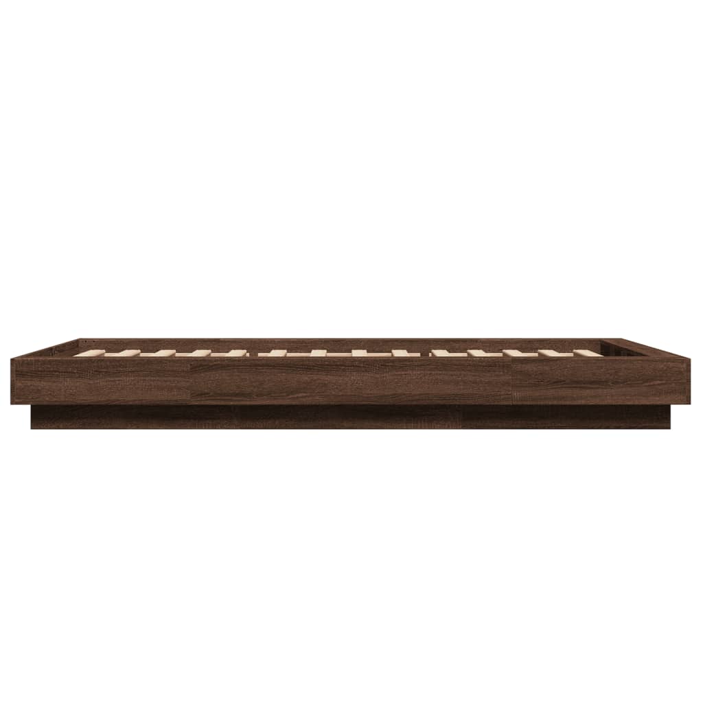 Sengeramme brun eik 90x200 cm konstruert tre
