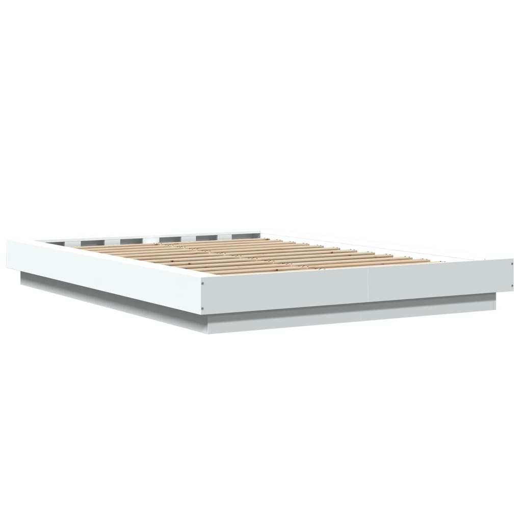 Sengeramme hvit 140x190 cm konstruert tre