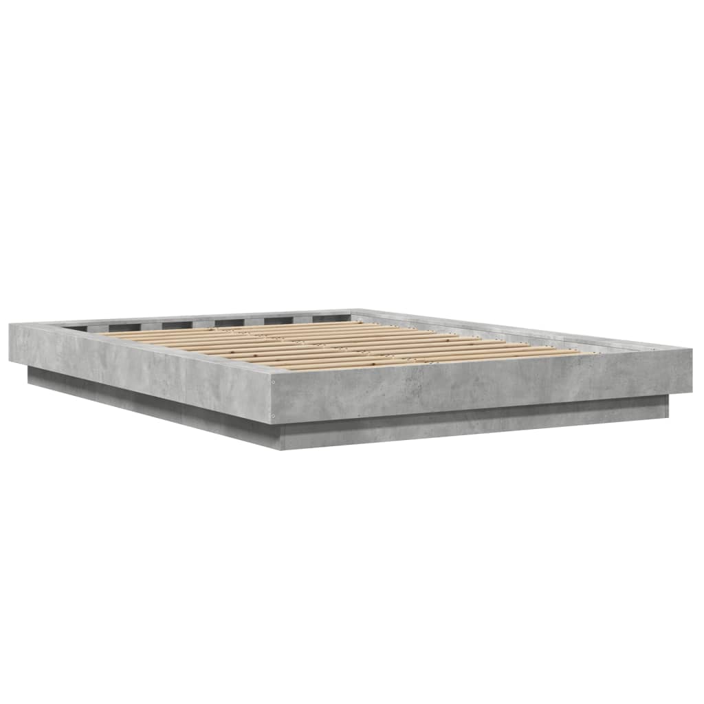 Sengeramme betonggrå 140x190 cm konstruert tre