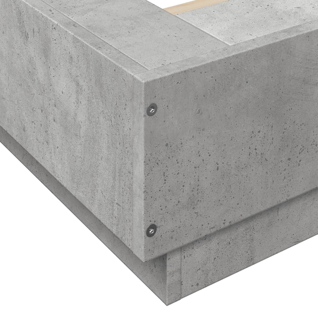 Sengeramme betonggrå 135x190 cm konstruert tre