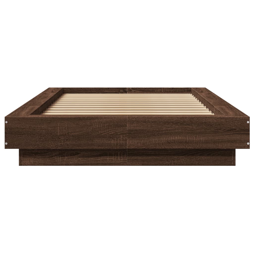 Sengeramme brun eik 90x190 cm konstruert tre