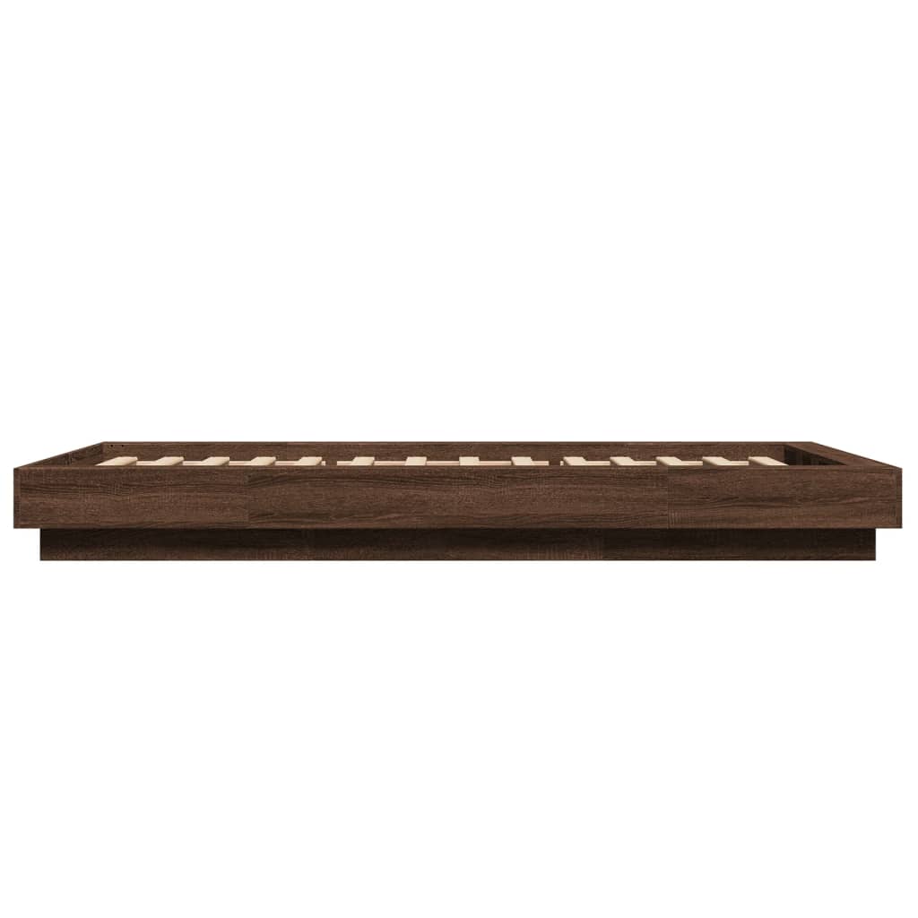 Sengeramme brun eik 90x190 cm konstruert tre