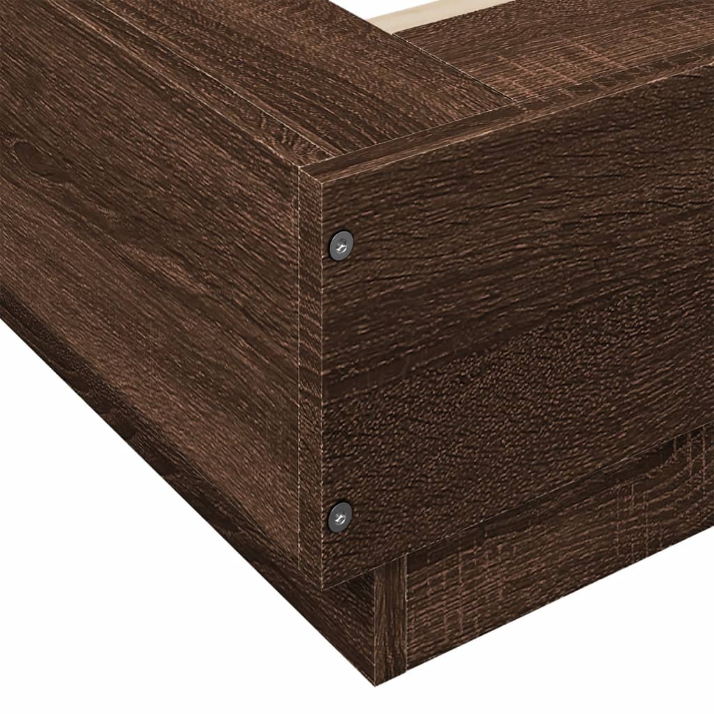 Sengeramme brun eik 90x190 cm konstruert tre