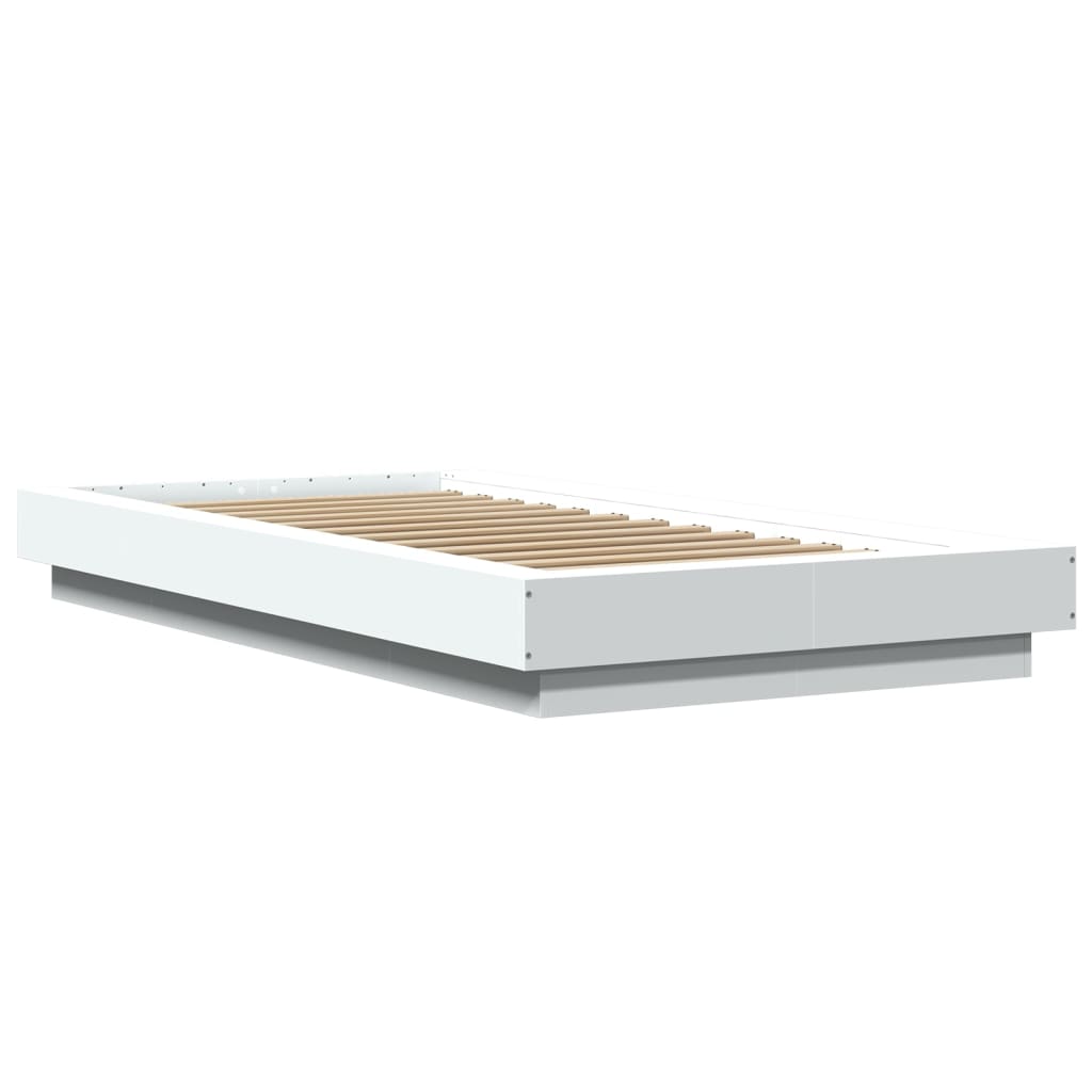 Sengeramme hvit 75x190 cm konstruert tre