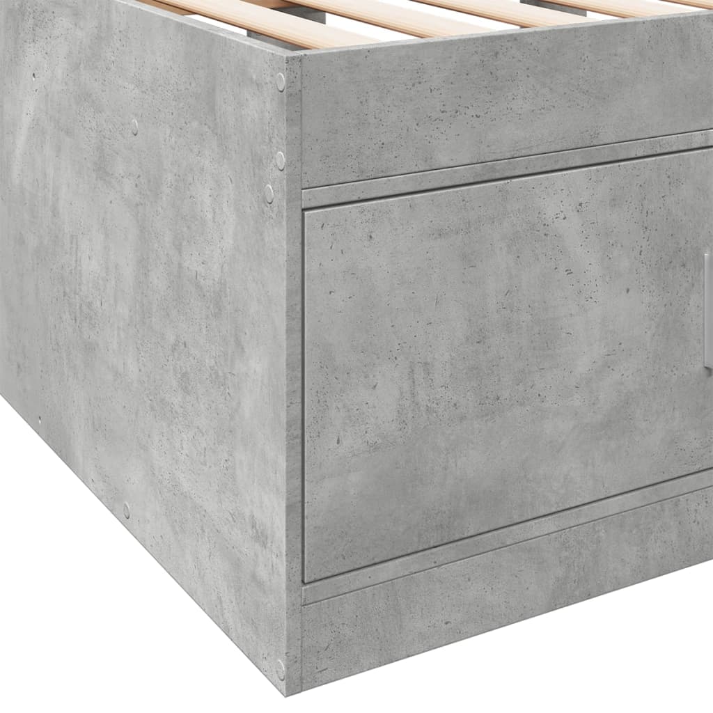 Dagseng med skuffer uten Madrass betonggrå 90x200 cm