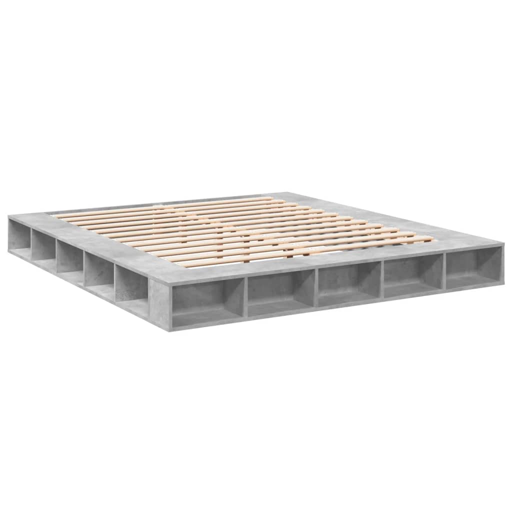 Sengeramme betonggrå 200x200 cm konstruert tre