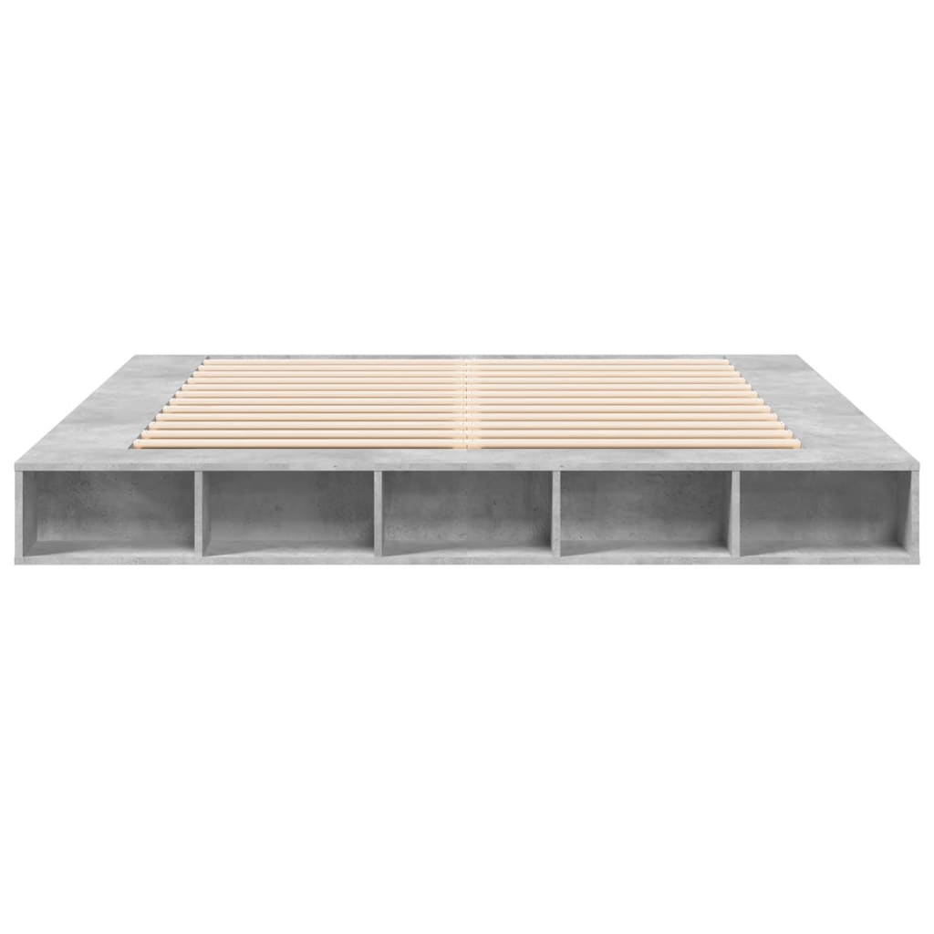 Sengeramme betonggrå 200x200 cm konstruert tre