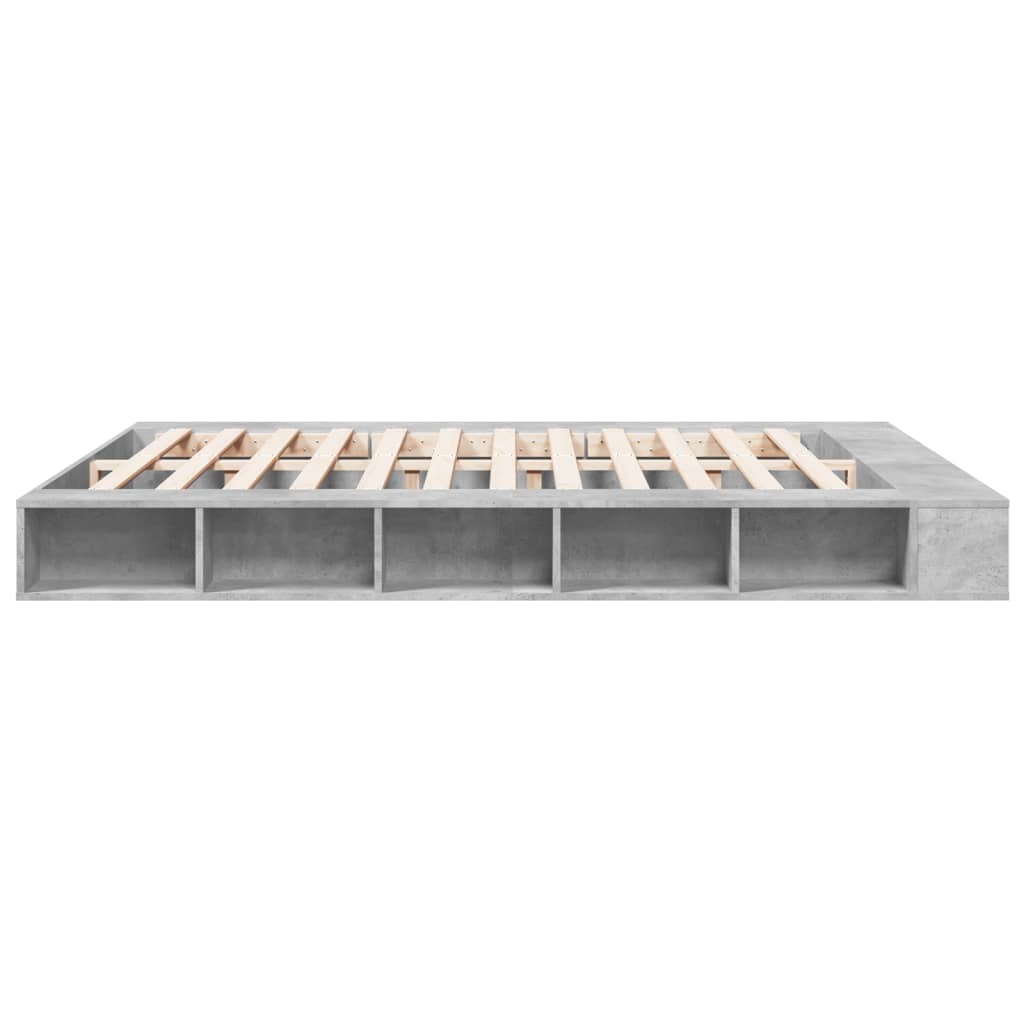 Sengeramme betonggrå 200x200 cm konstruert tre