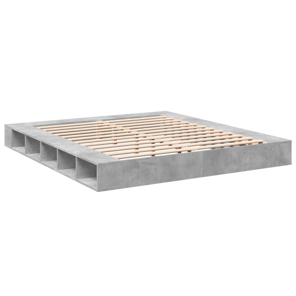 Sengeramme betonggrå 200x200 cm konstruert tre