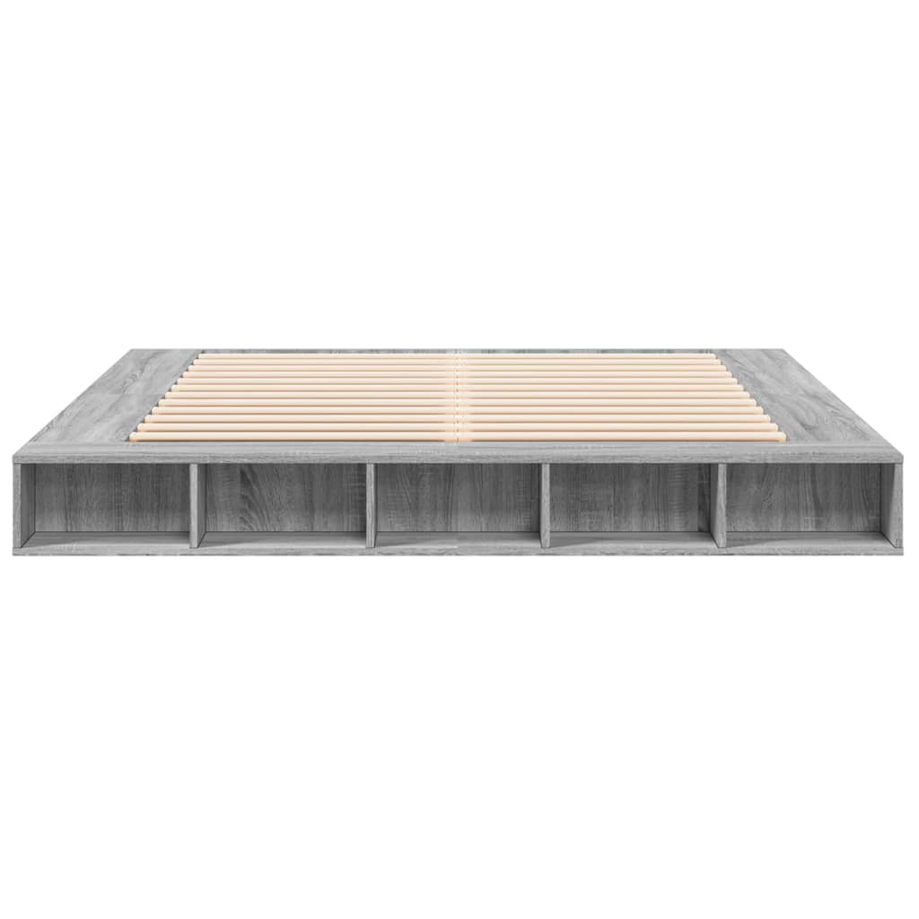 Sengeramme grå sonoma 200x200 cm konstruert tre