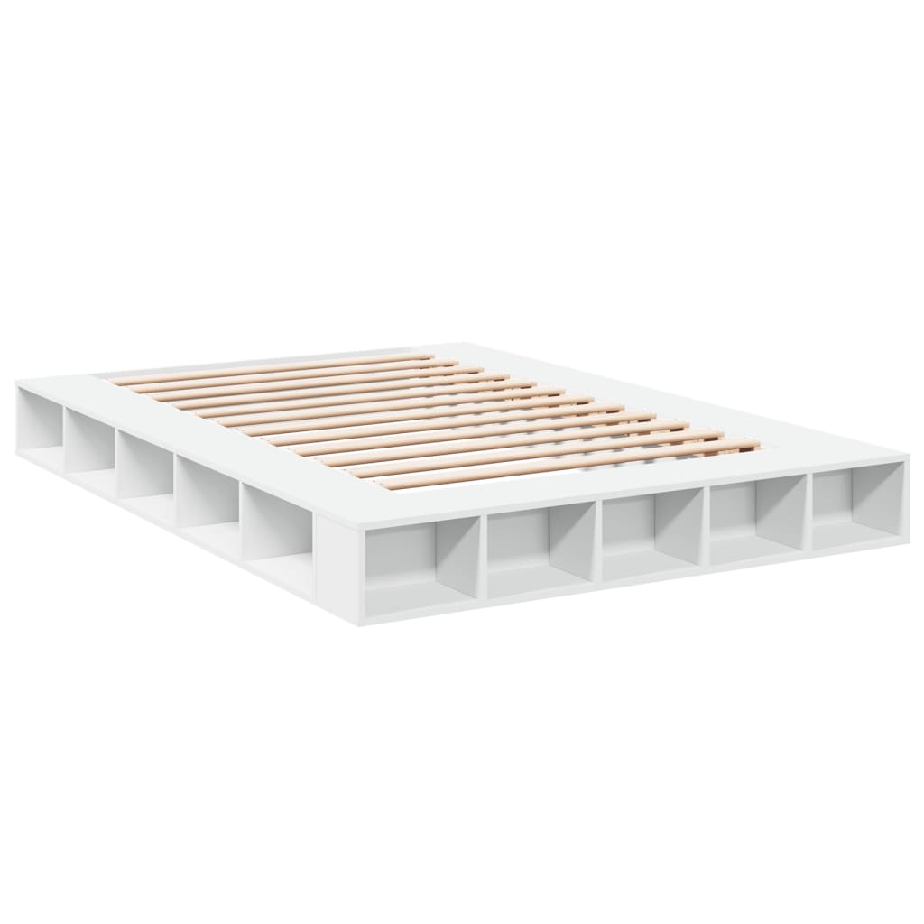 Sengeramme hvit 160x200 cm konstruert tre