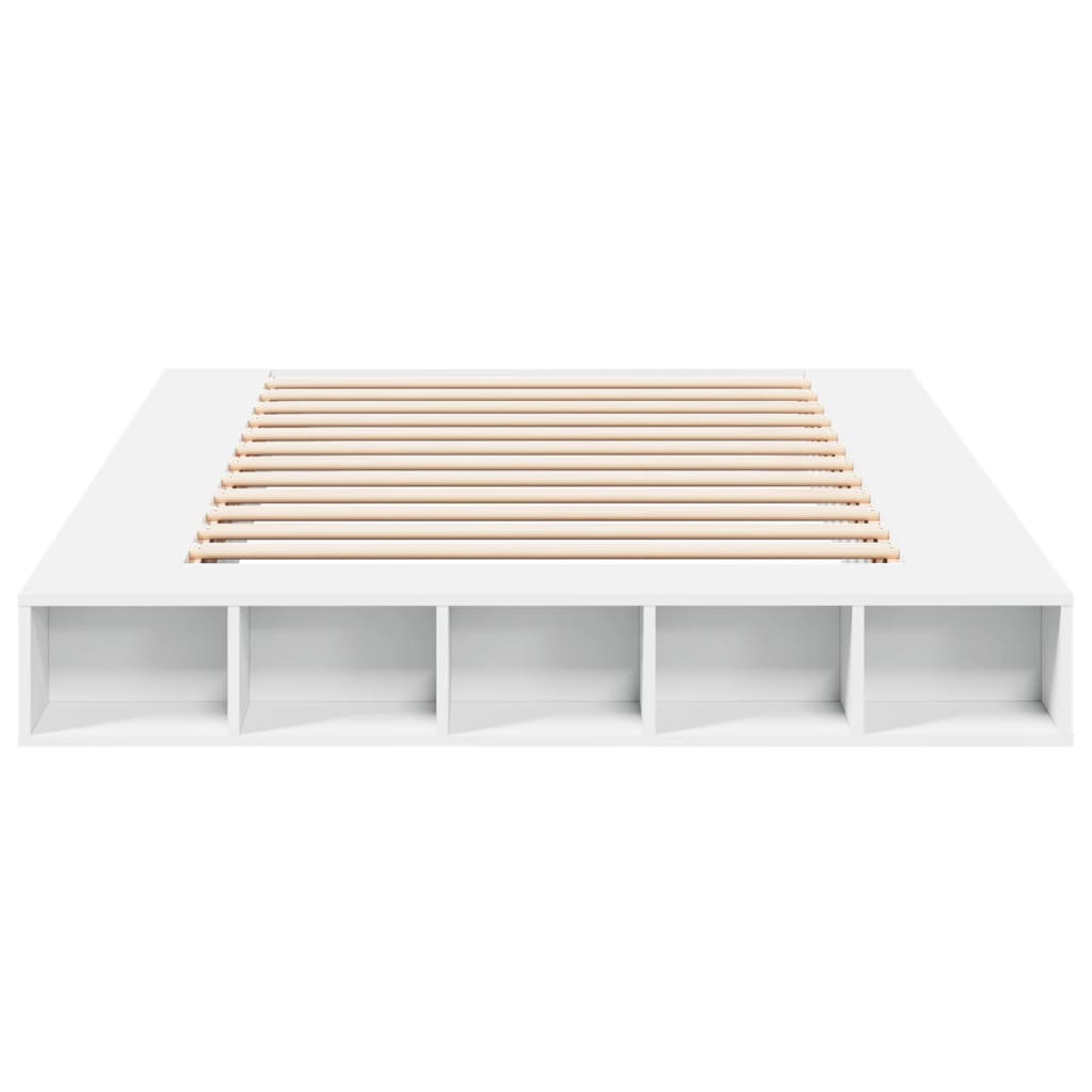 Sengeramme hvit 150x200 cm konstruert tre
