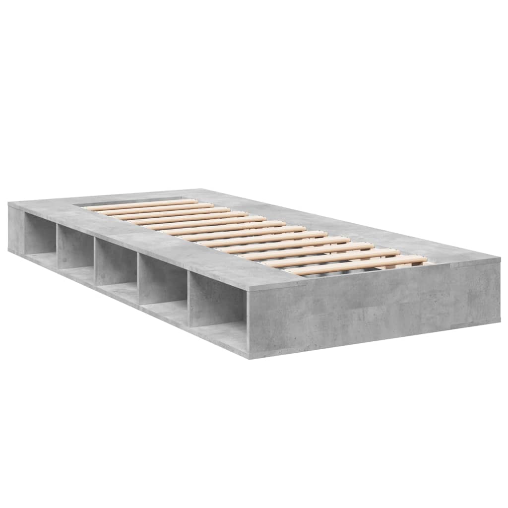 Sengeramme betonggrå 100x200 cm konstruert tre