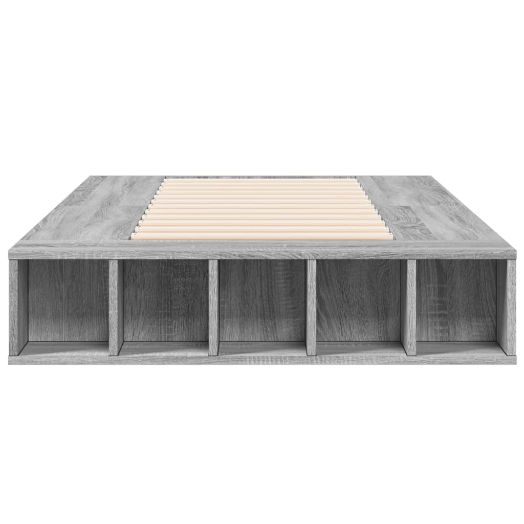 Sengeramme grå sonoma 100x200 cm konstruert tre