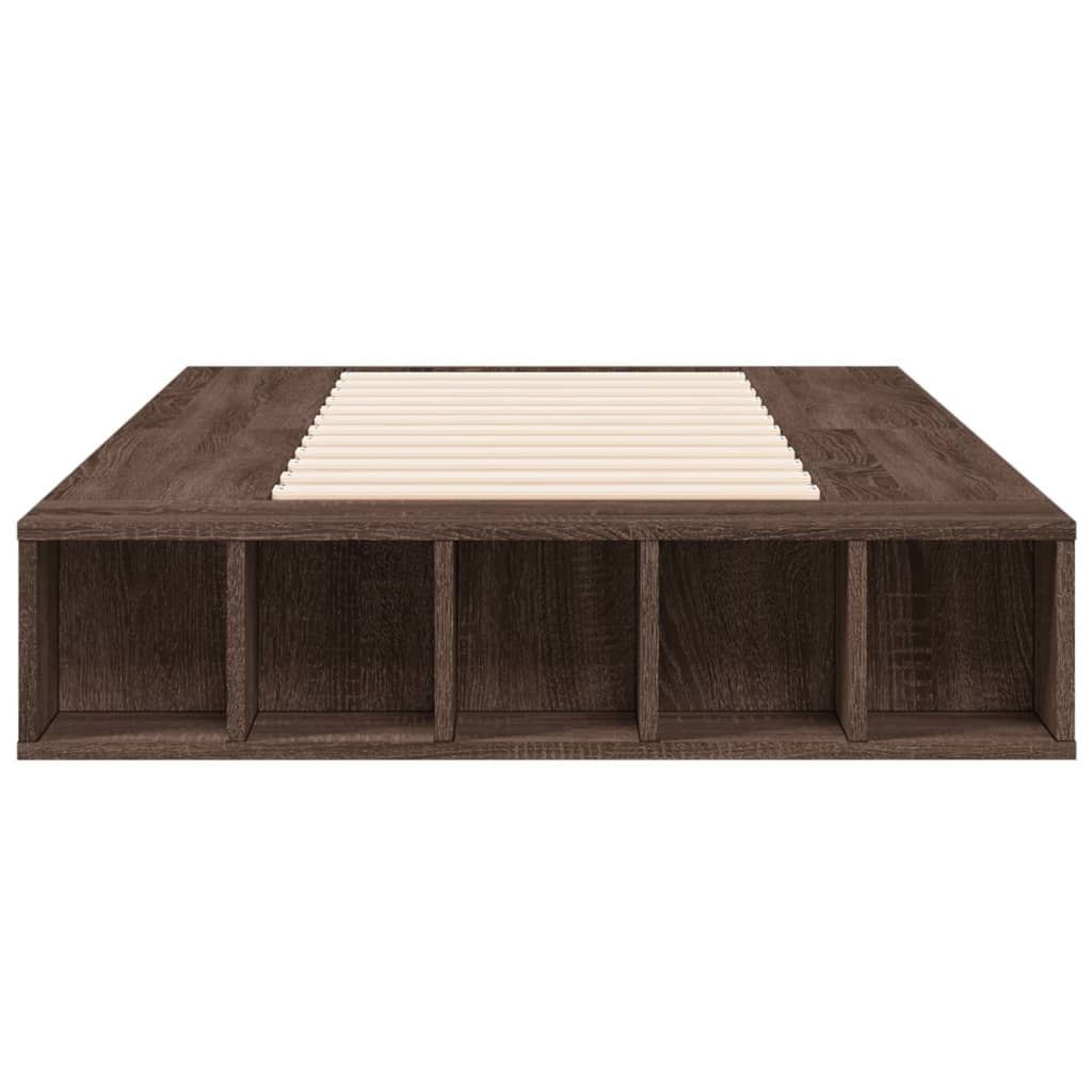 Sengeramme brun eik 100x200 cm konstruert tre