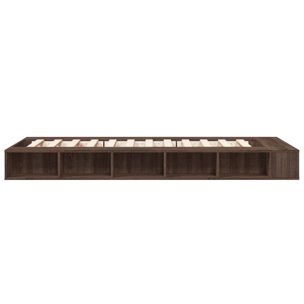 Sengeramme brun eik 100x200 cm konstruert tre