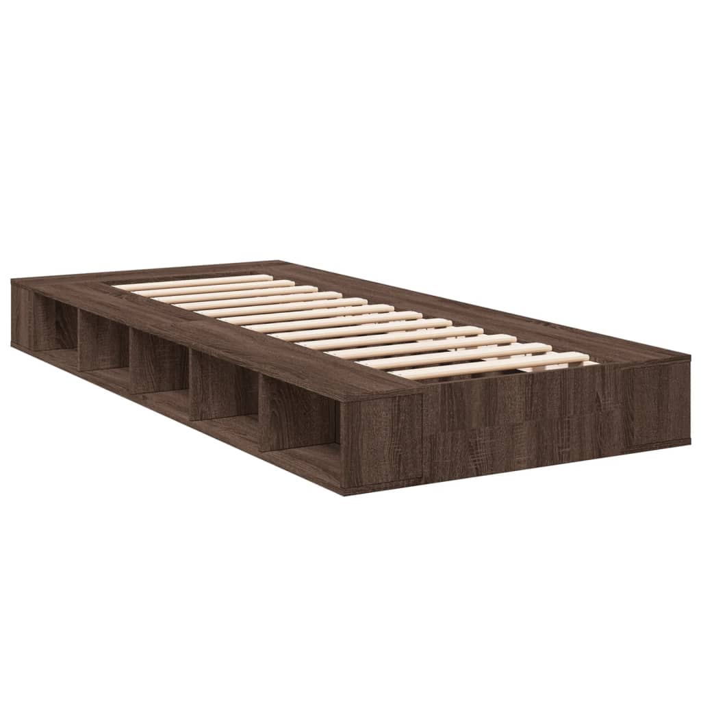 Sengeramme brun eik 100x200 cm konstruert tre