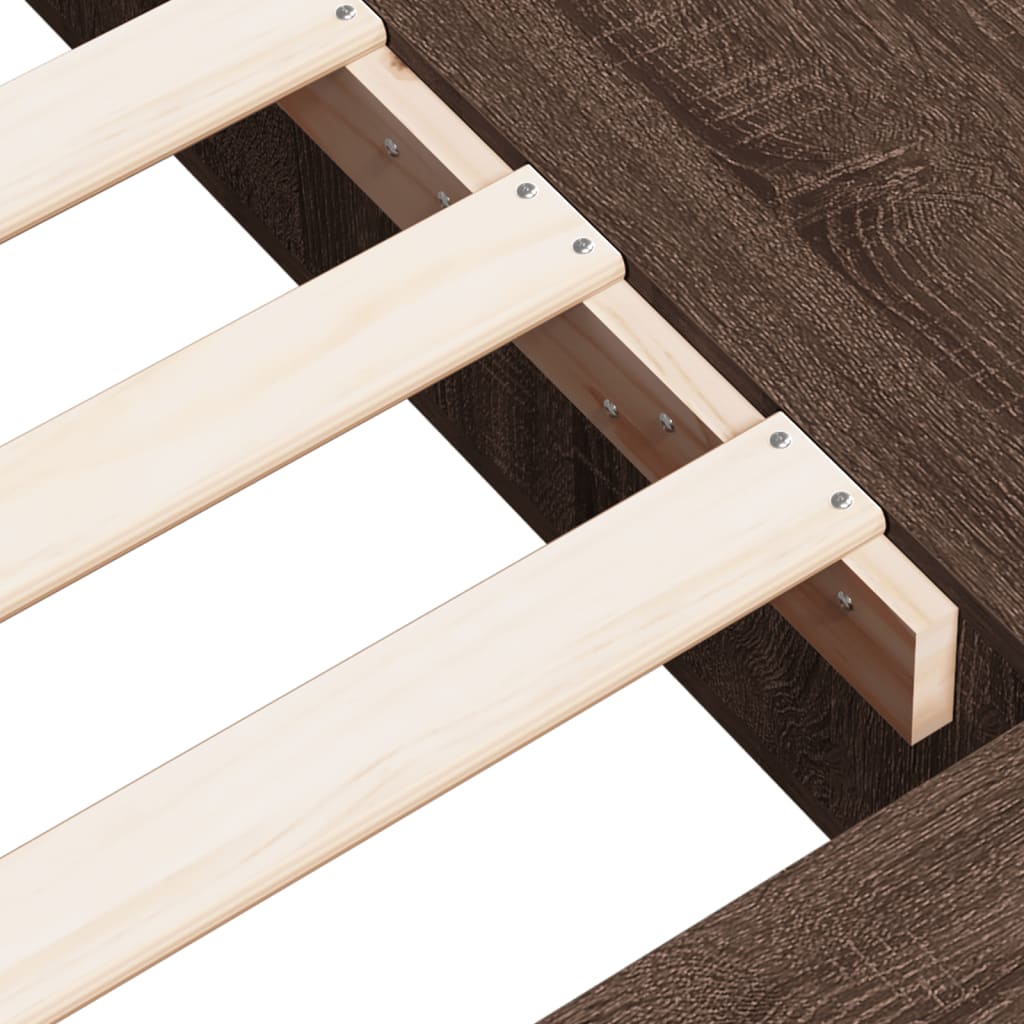 Sengeramme brun eik 100x200 cm konstruert tre