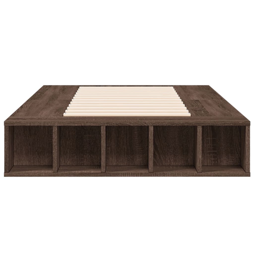 Sengeramme brun eik 90x200 cm konstruert tre