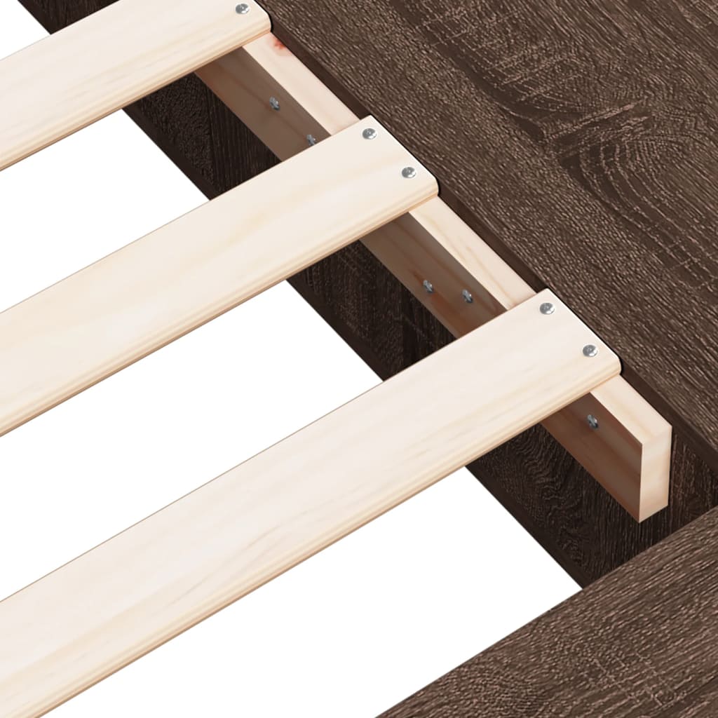 Sengeramme brun eik 90x190 cm konstruert tre