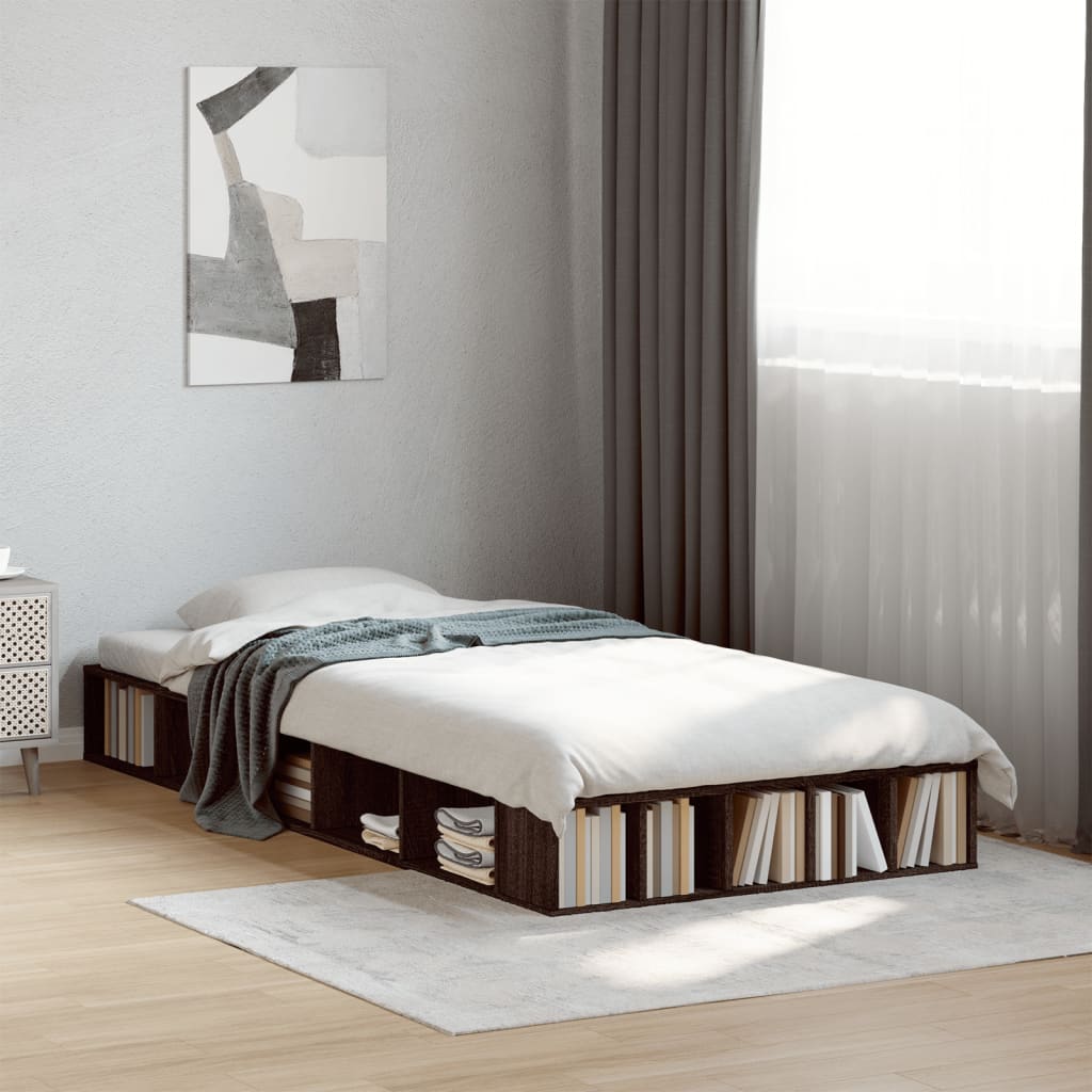 Sengeramme brun eik 90x190 cm konstruert tre