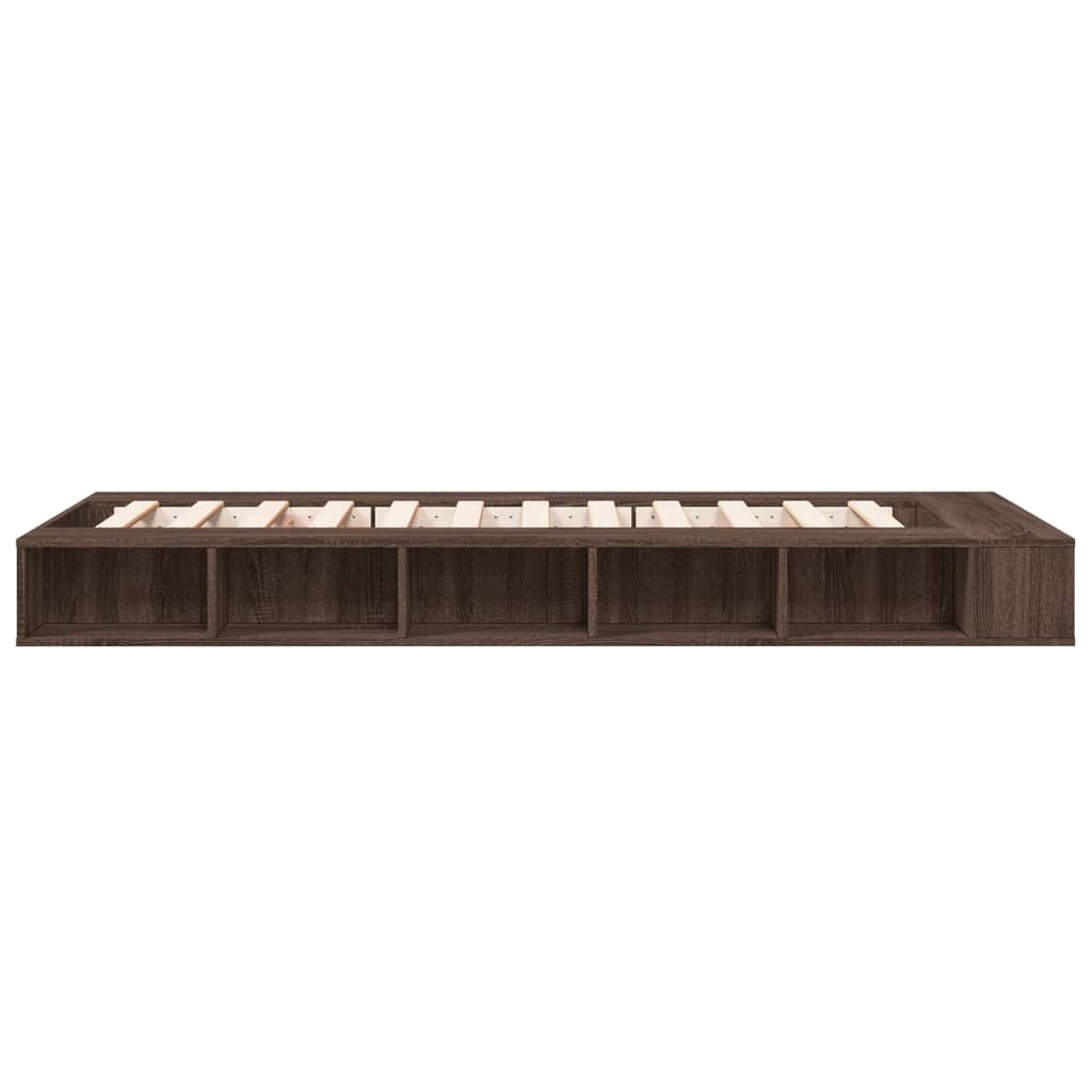 Sengeramme brun eik 75x190 cm konstruert tre