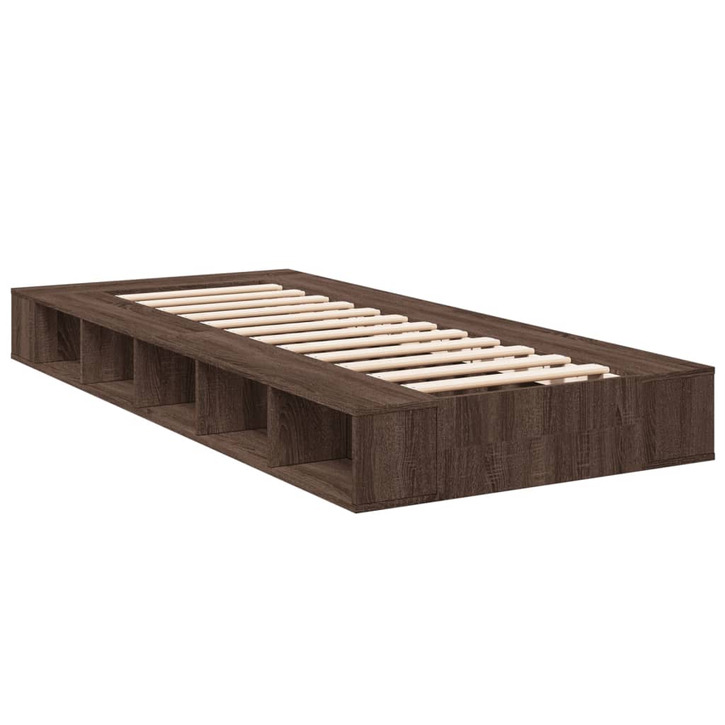 Sengeramme brun eik 75x190 cm konstruert tre